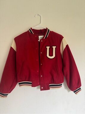 Zara Red and Cream Varsity Jacket for Kids